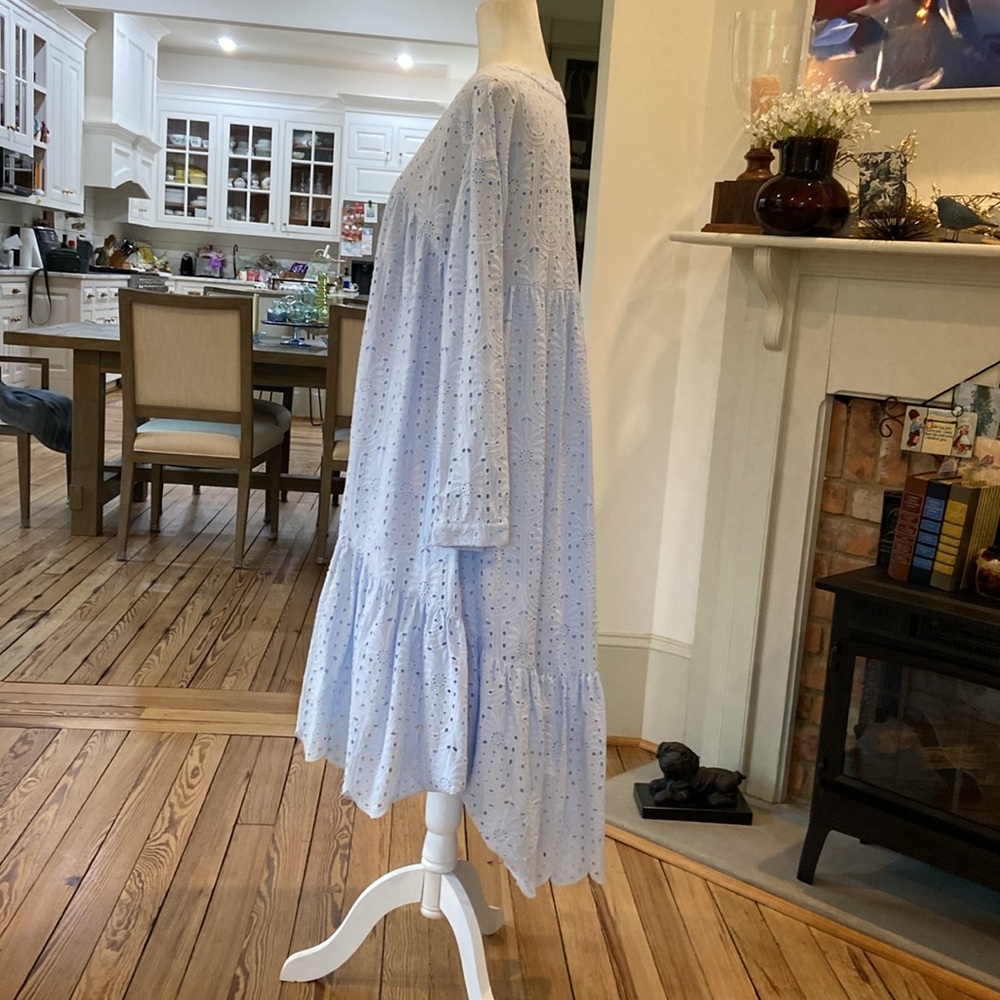 crown & ivy Light Blue Eyelet High-Low Dress - Picture 6 of 10